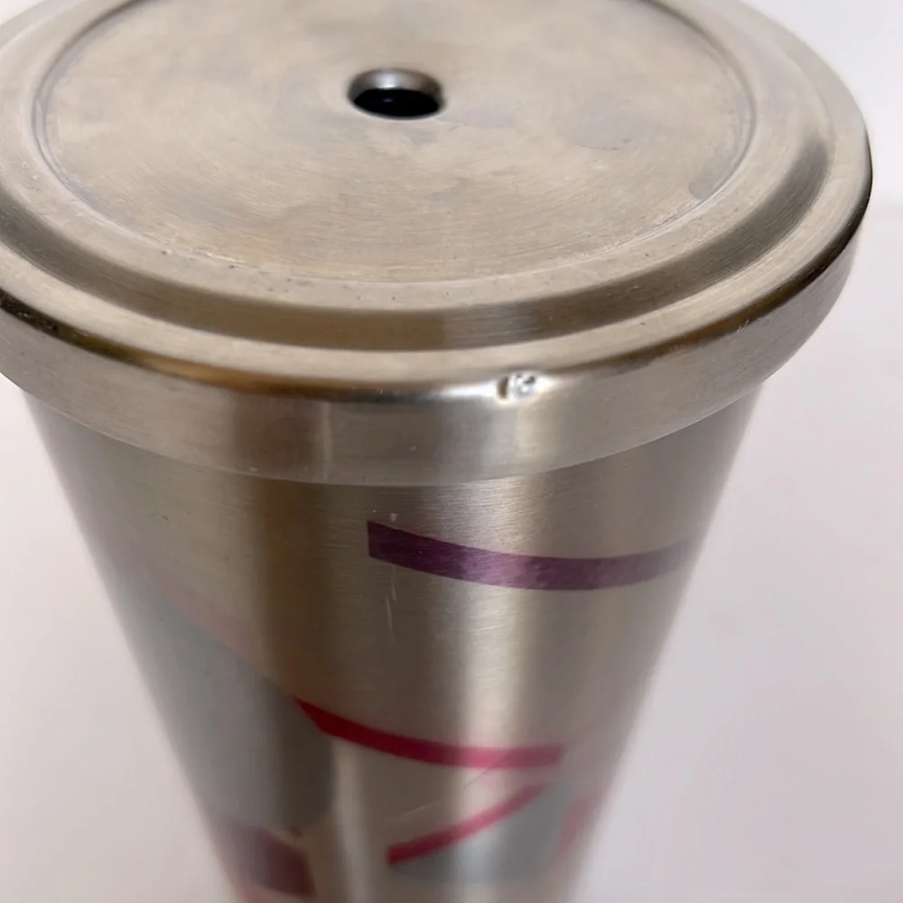 Starbucks 2014 Stainless Steel Rainbow Geo Tumbler With Original & Lid no straw